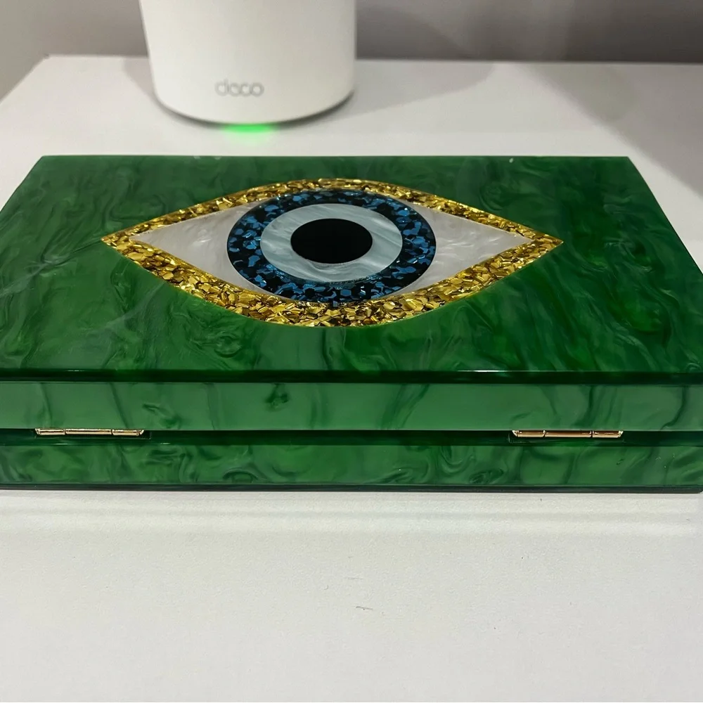 Green Evil Eye Acrylic Clutch - Picture 6 of 7